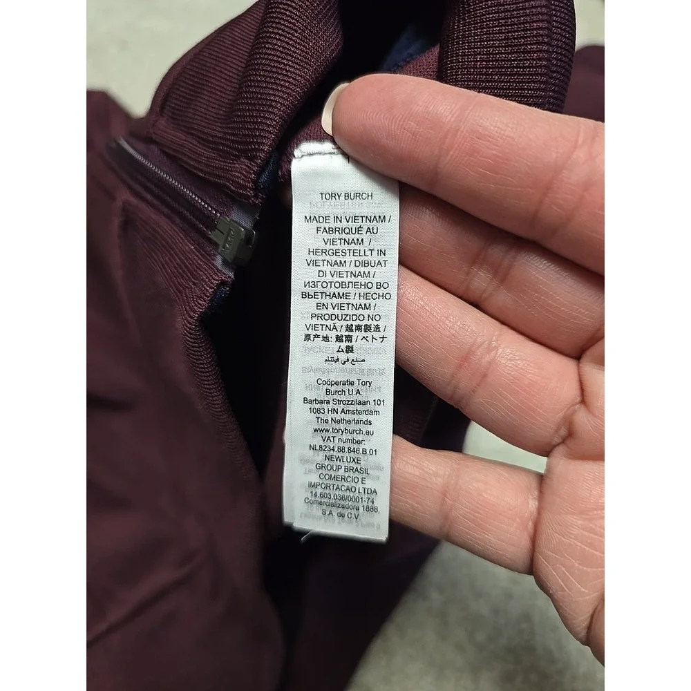 Tory Sport Maroon Tonal Ruffle‎ Track Jacket And Pants Sz XS Tory Burch Casual